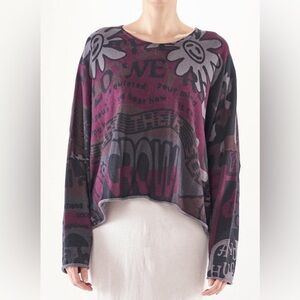 RUNDHOLZ BLACK LABEL Multicolor Oversized Pullover Cotton Cashmere Sweater S+